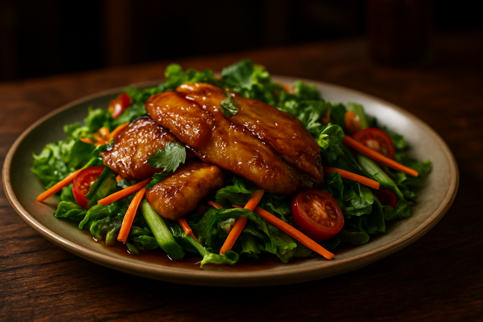 Asian-Style Soy Sauce Marinated Tilapia Salad