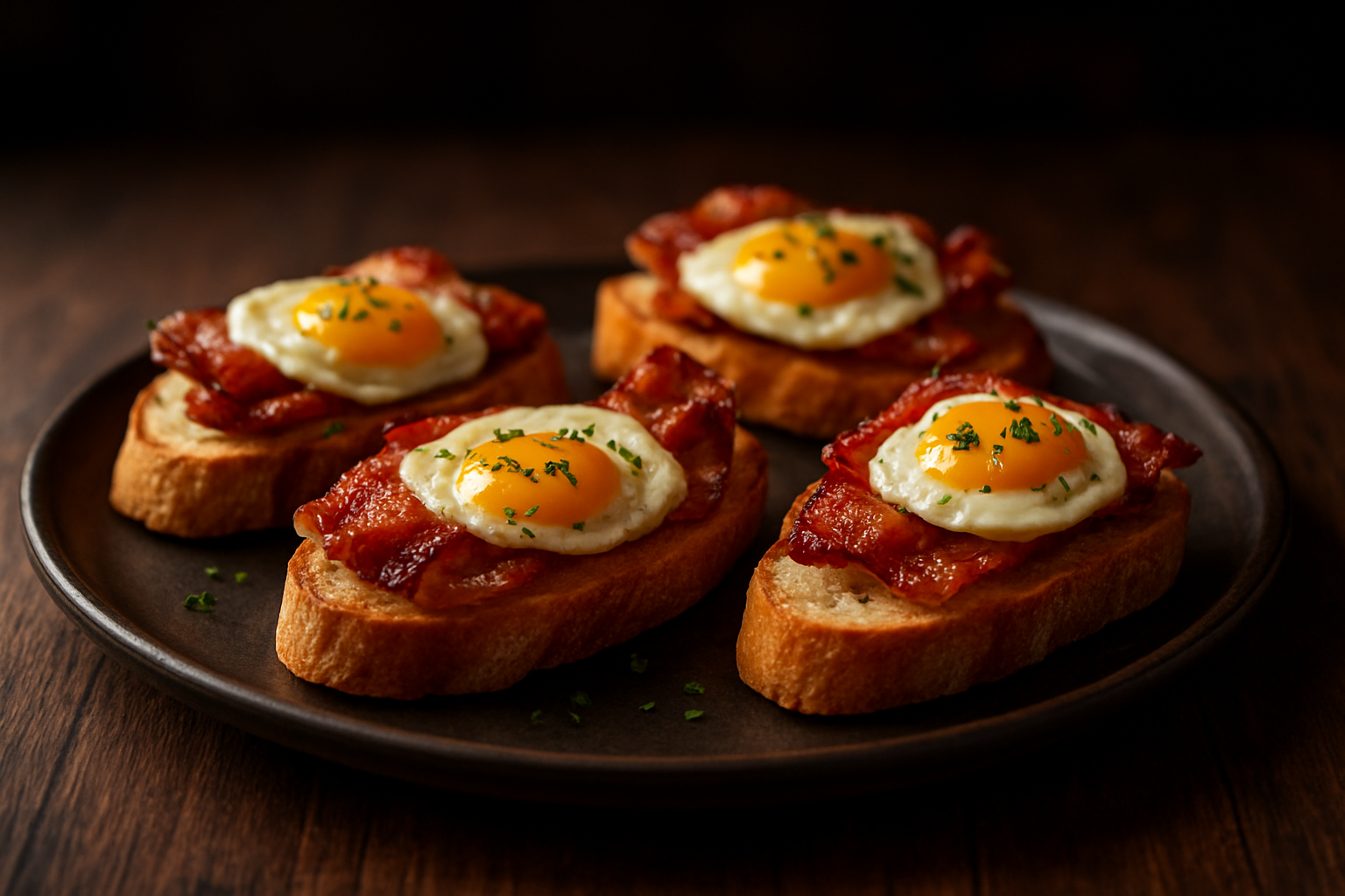 Bacon and Egg Crostini