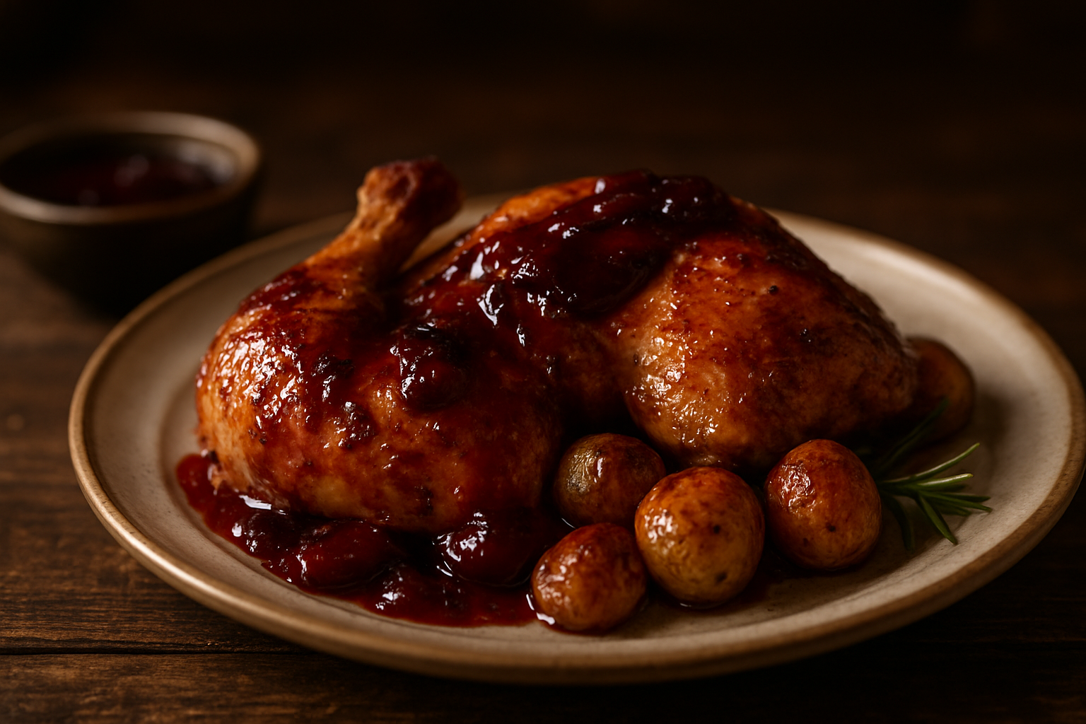 Baked Chicken with Plum Glaze