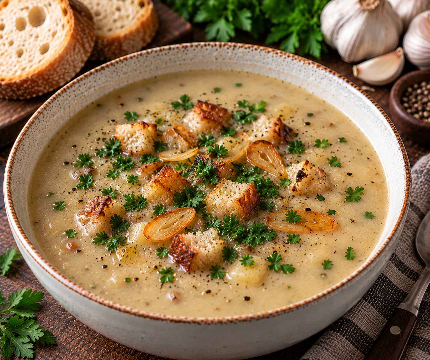 Czech Garlic Soup