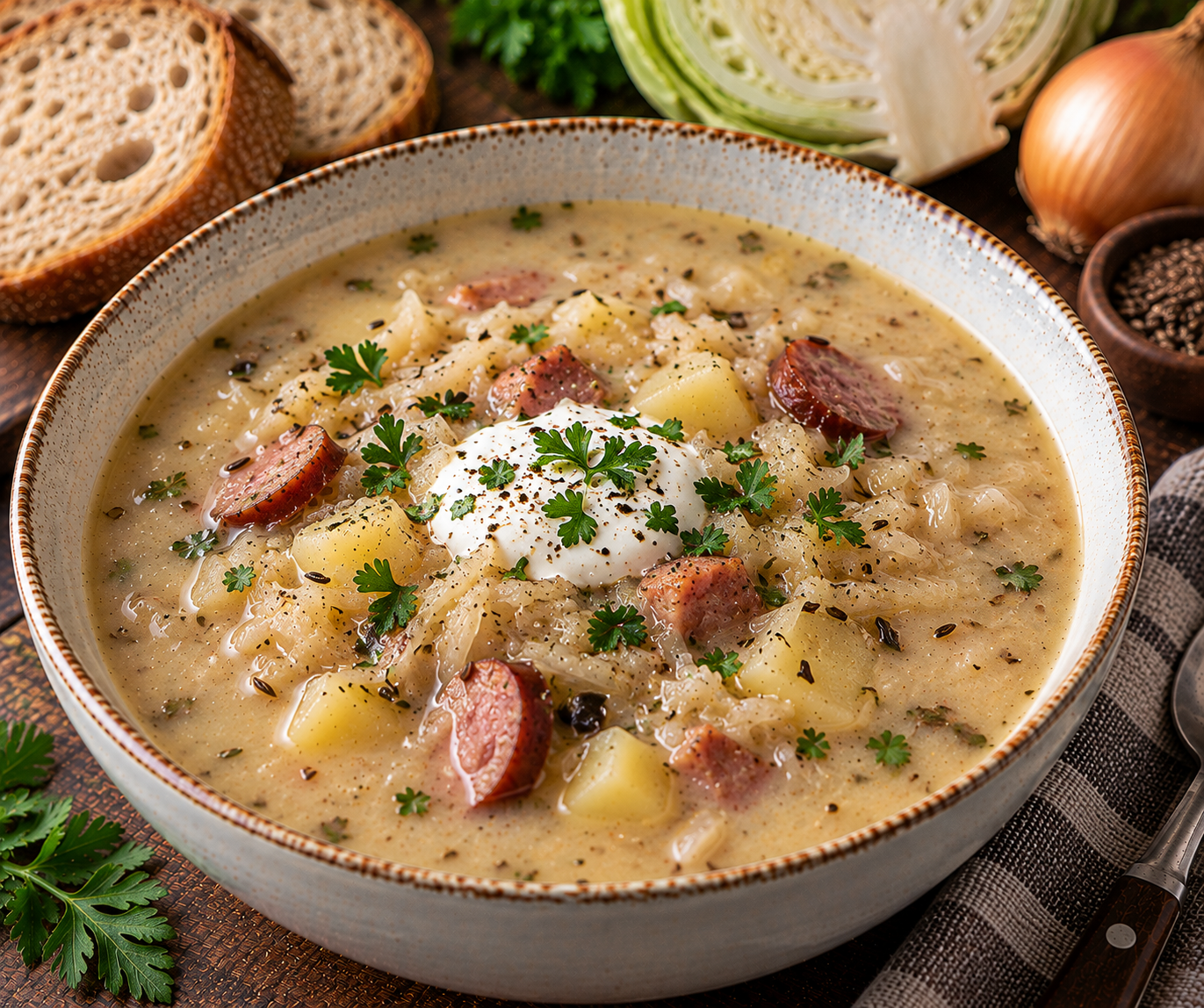 Czech Sauerkraut Soup