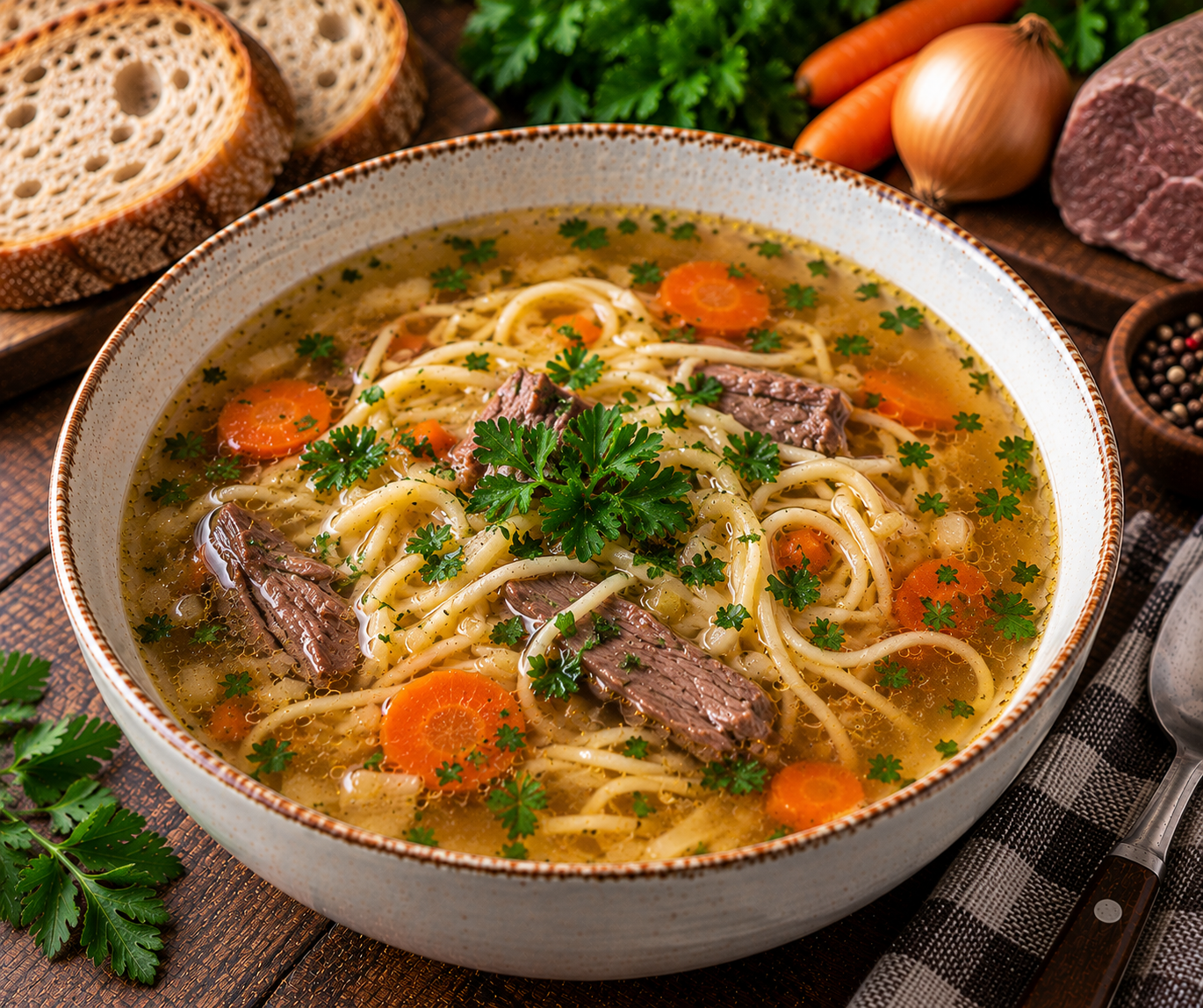 Czech Beef Noodle Broth