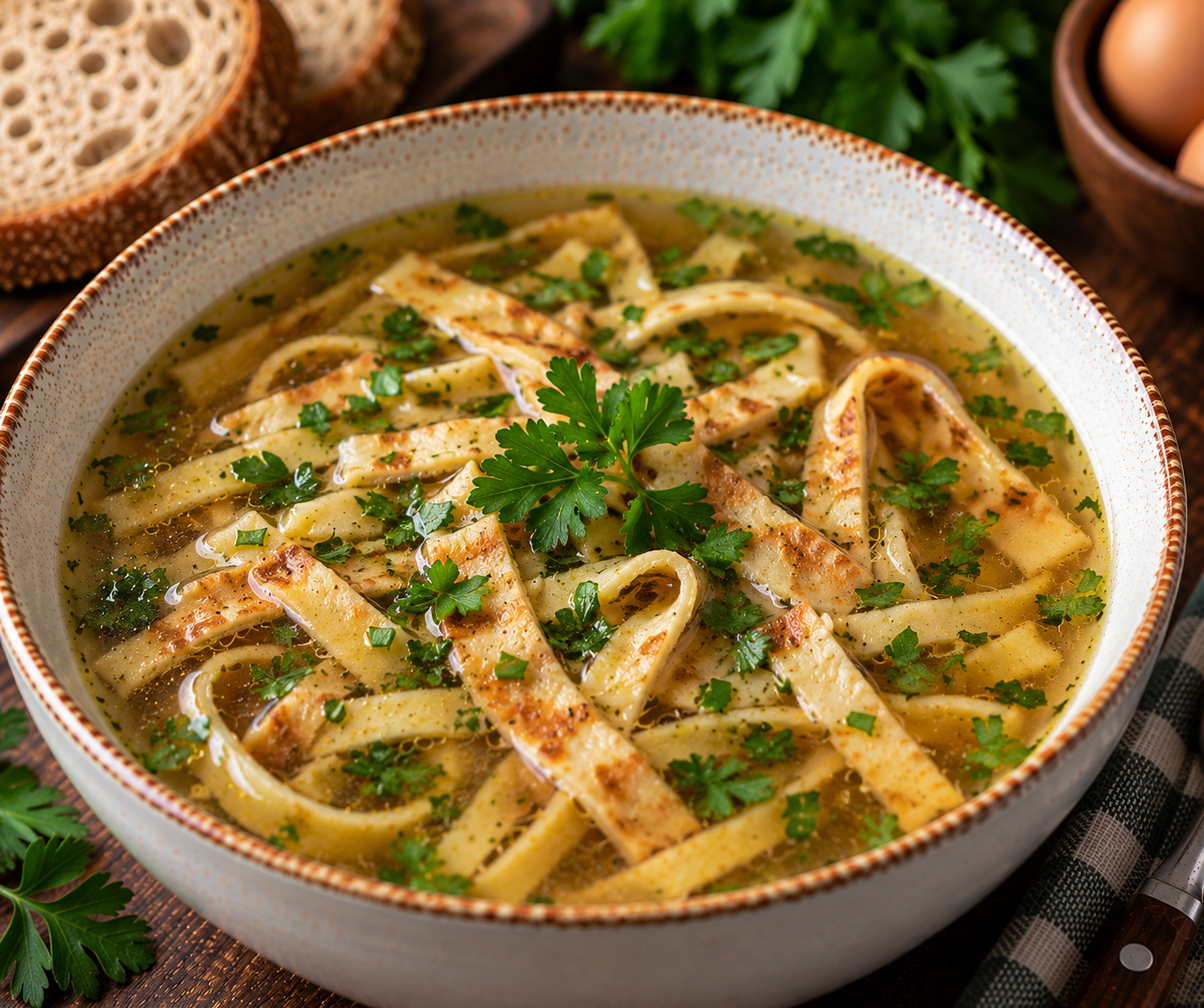 German Pancake Strip Soup