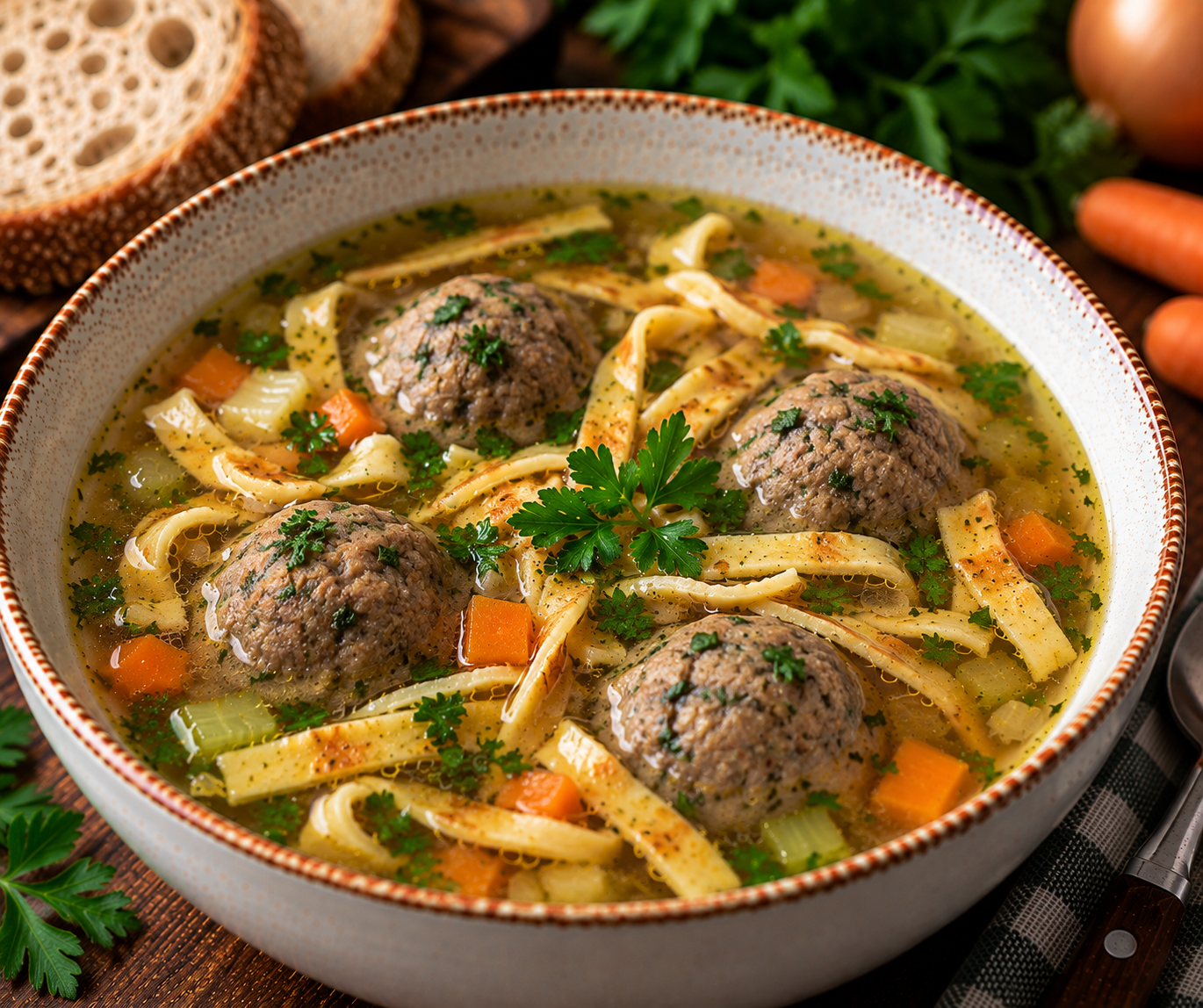 German Liver Dumpling Soup