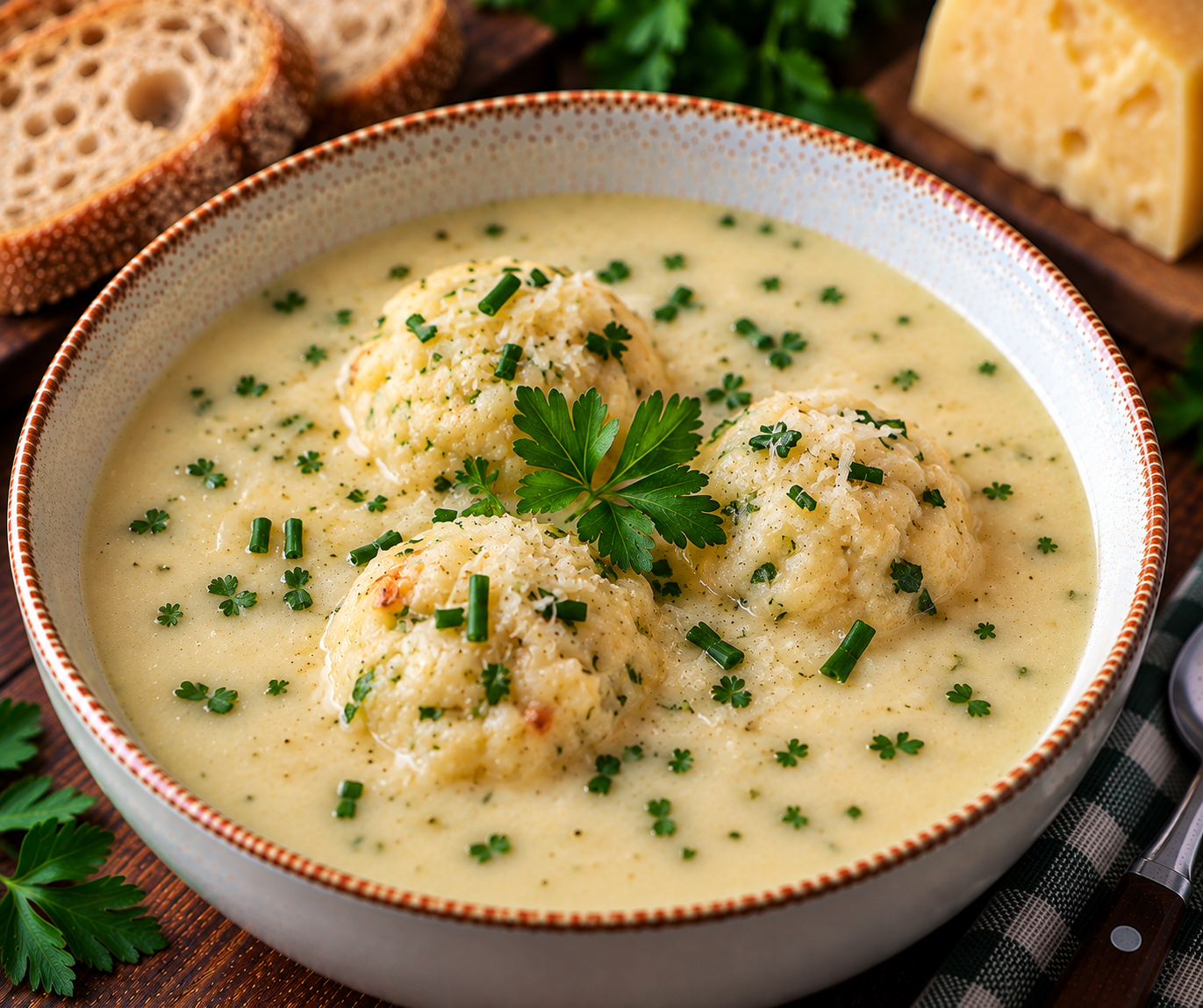 Austrian Cheese Dumpling Soup
