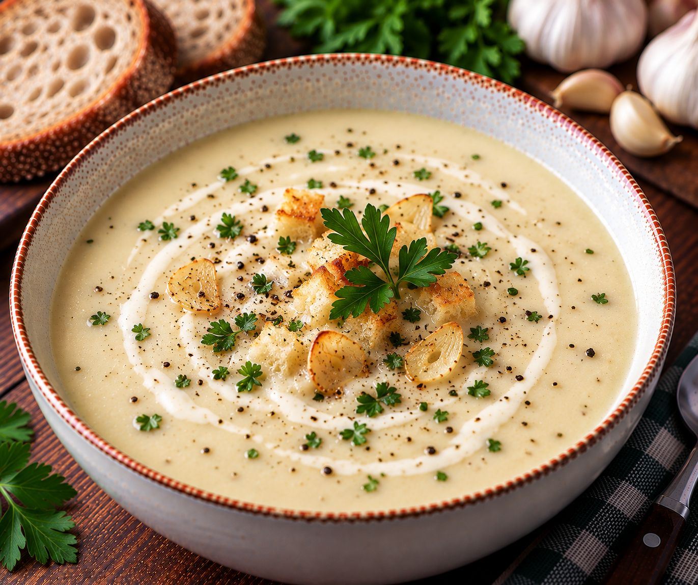 Austrian Garlic Cream Soup