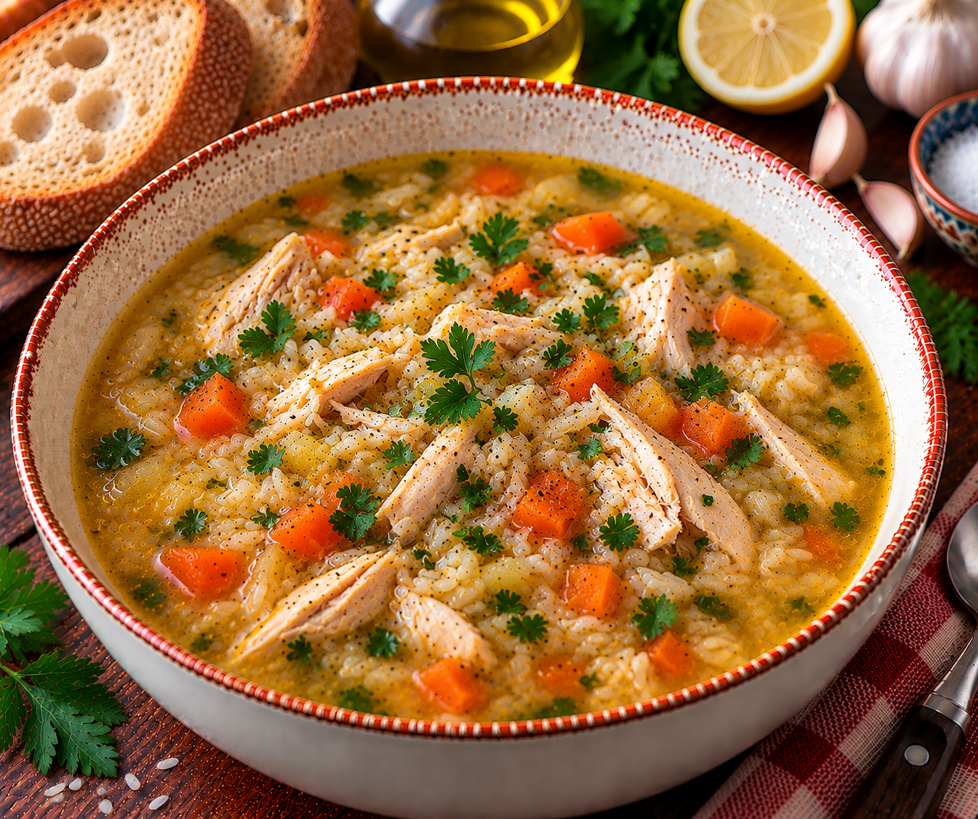 Portuguese Chicken Rice Soup