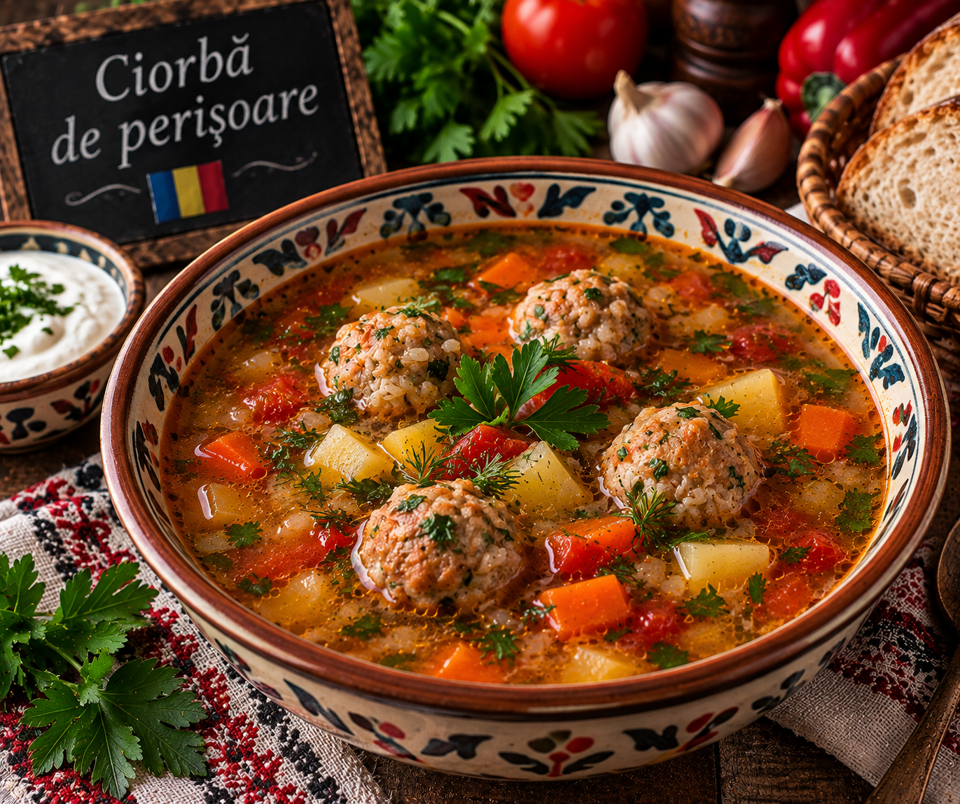 Romanian Meatball Soup