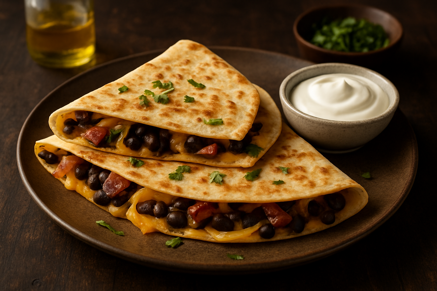 Black Bean & Bacon Quesadillas