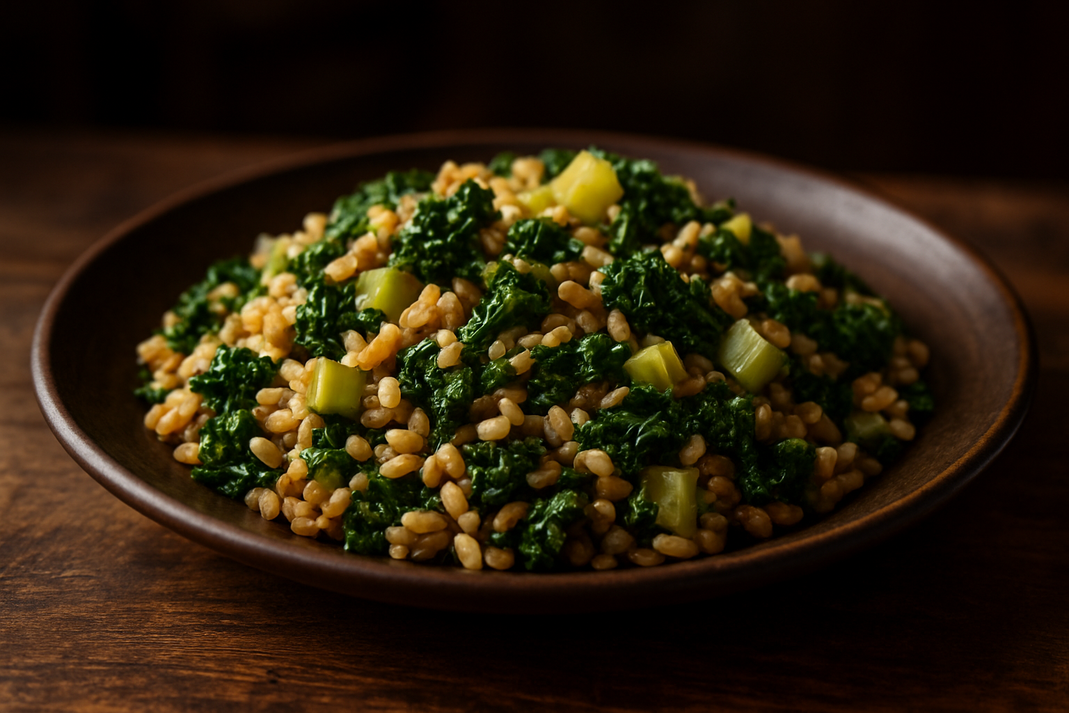 Celery and Kale Farro Pilaf