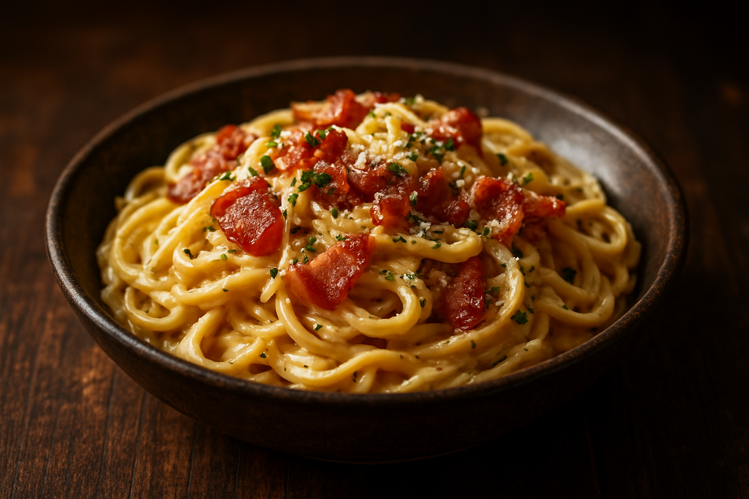 Creamy Bacon Parmesan Pasta