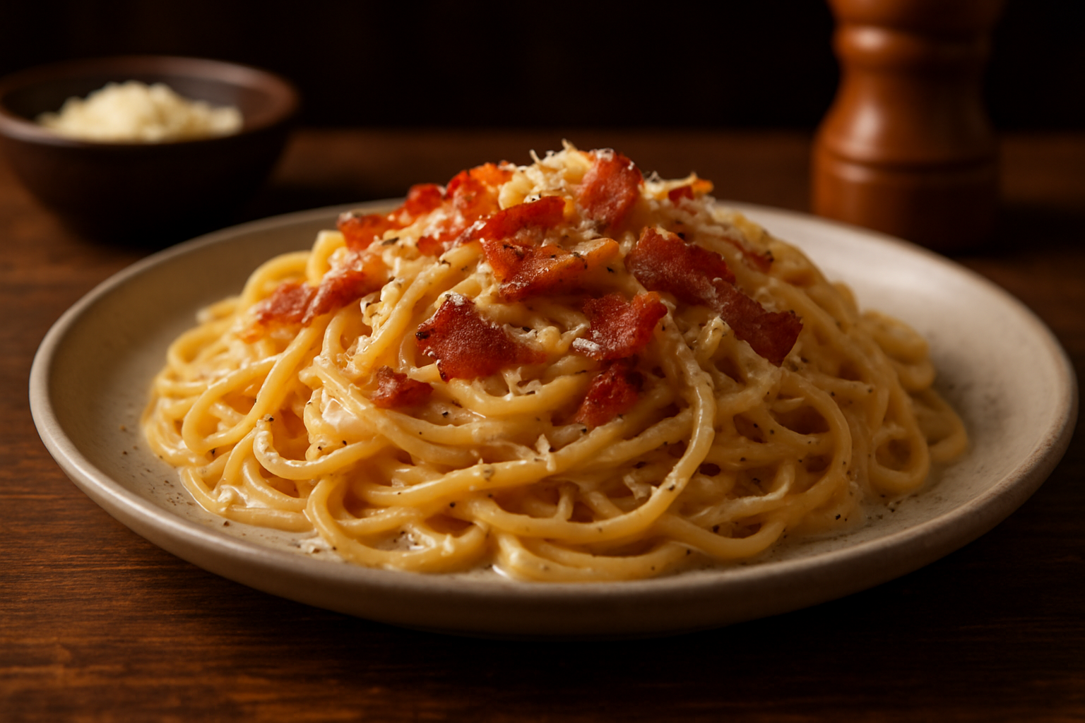 Creamy Bacon Parmesan Sauce with Cheese