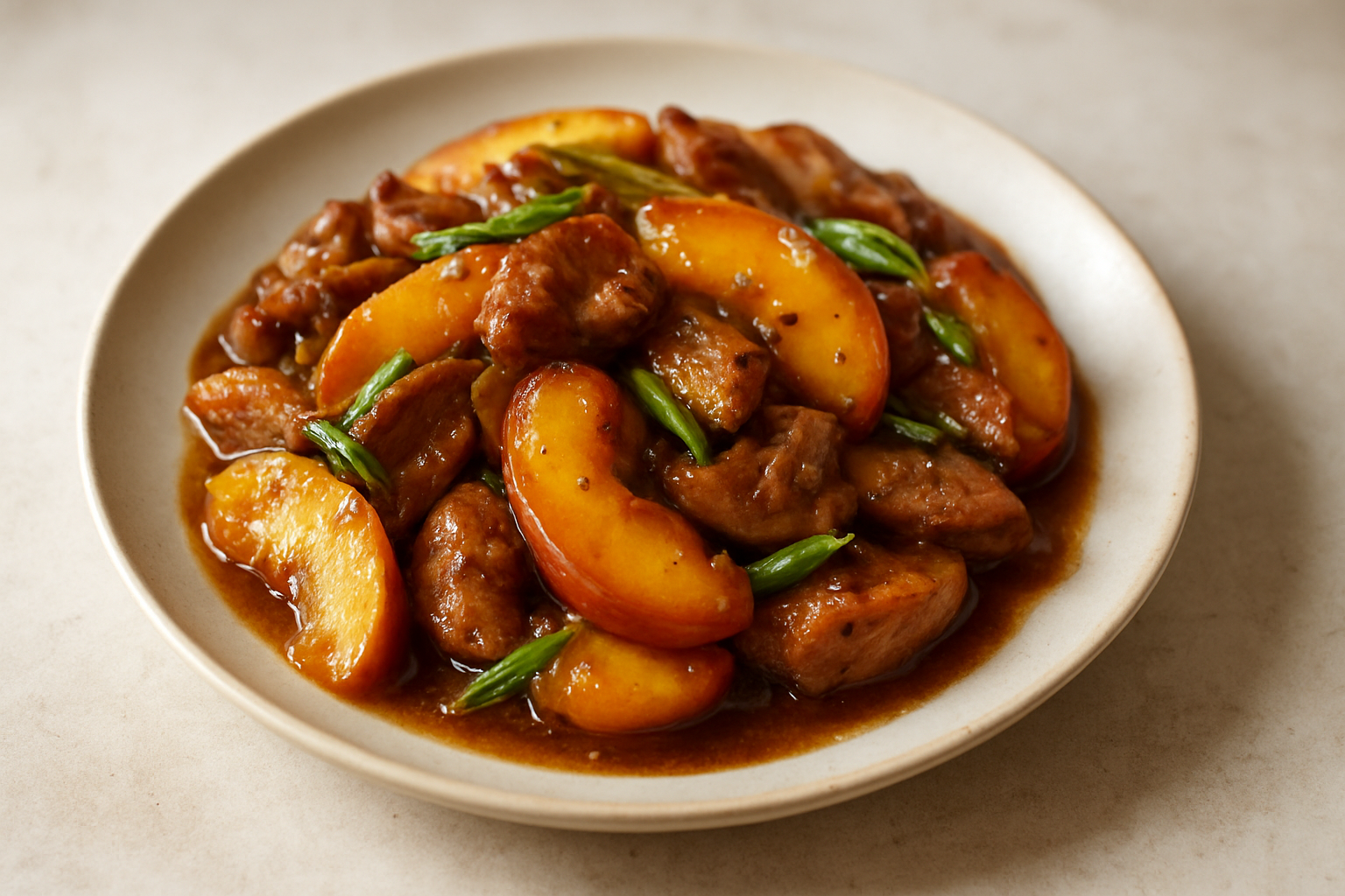 Duck and Peach Stir-Fry