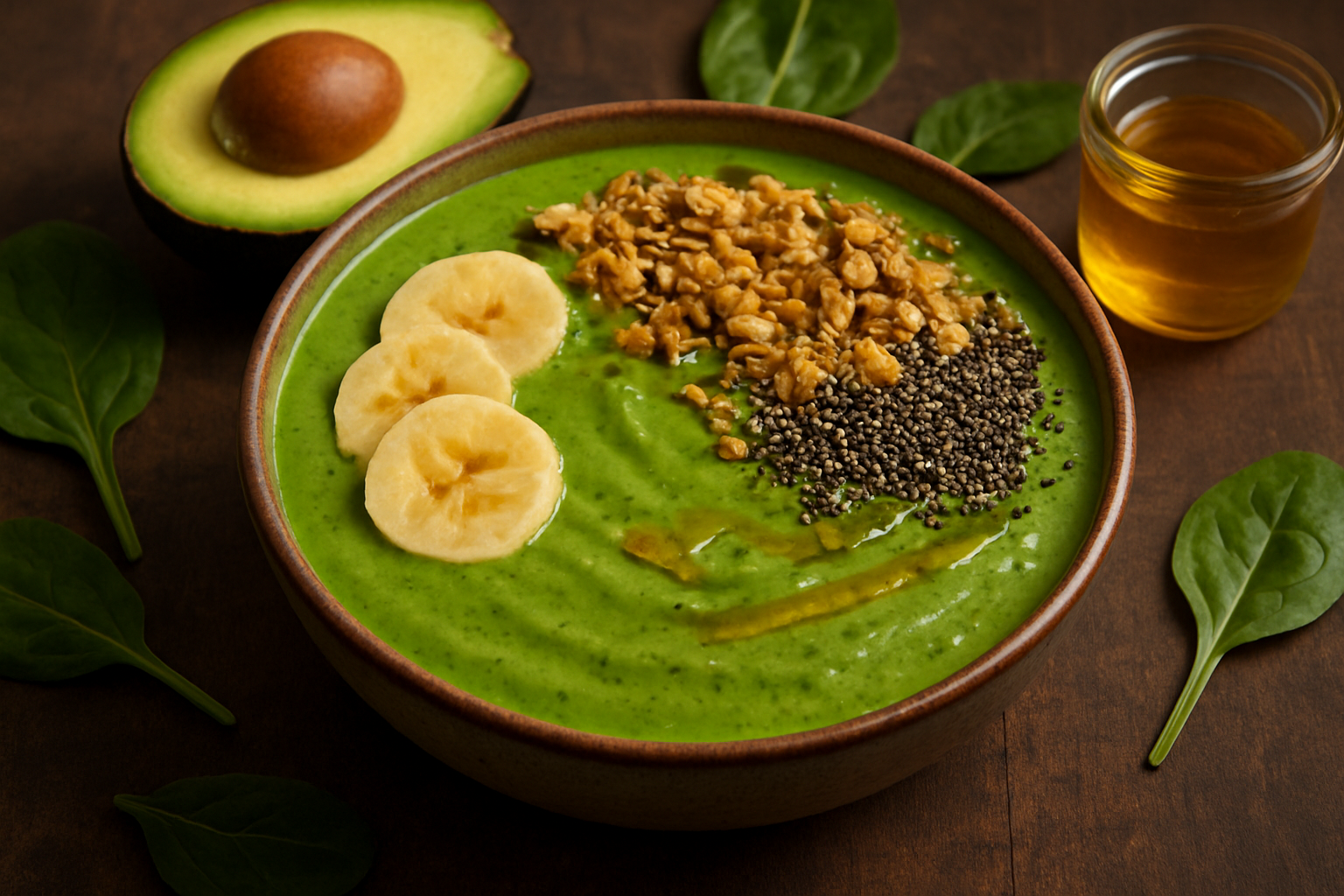 Green Smoothie Bowl with Spinach & Avocado