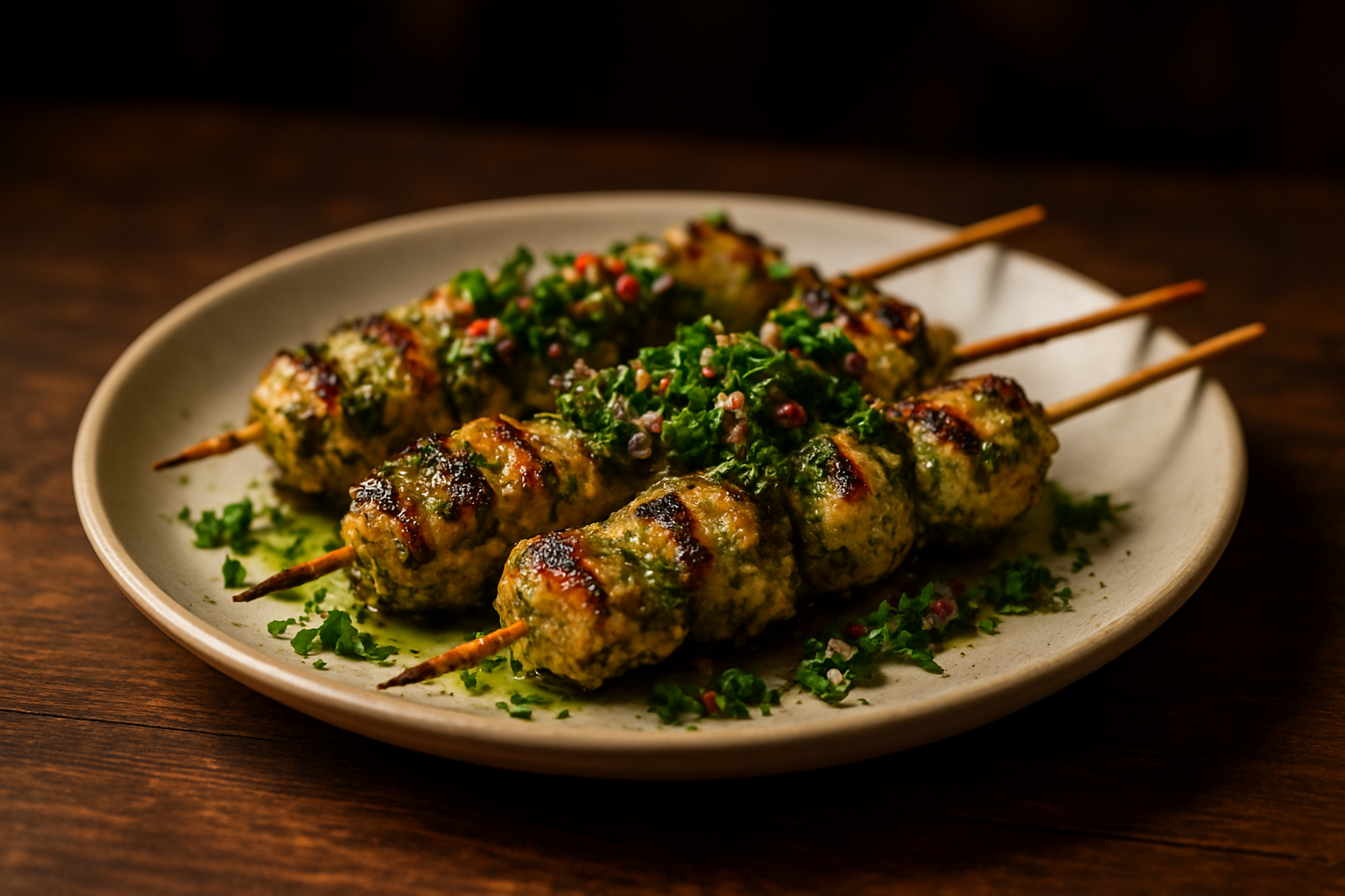 Herb-Marinated Chicken Skewers with Fresh Herb Salsa