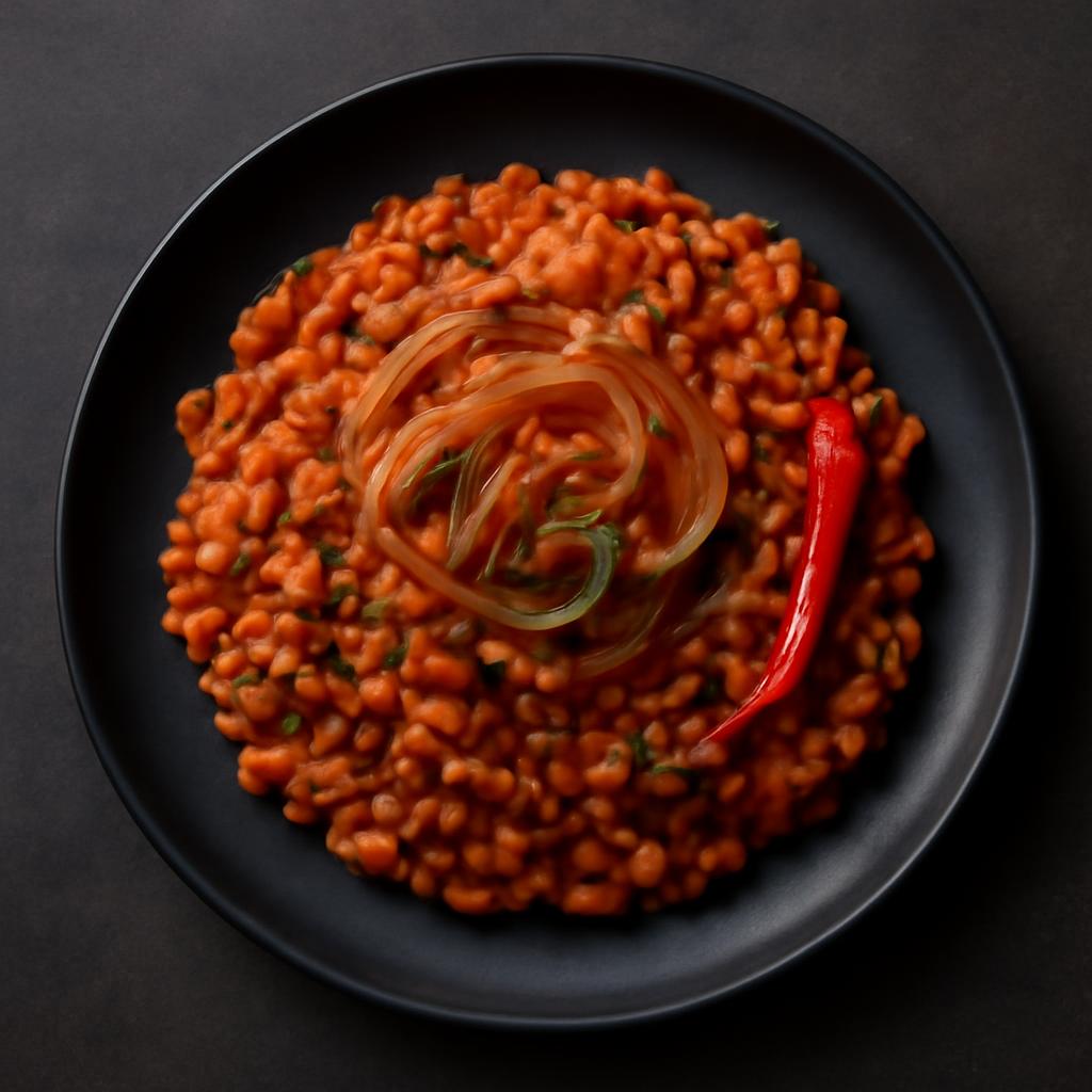 Jollof-Style Rice with Beans & Caramelized Onions