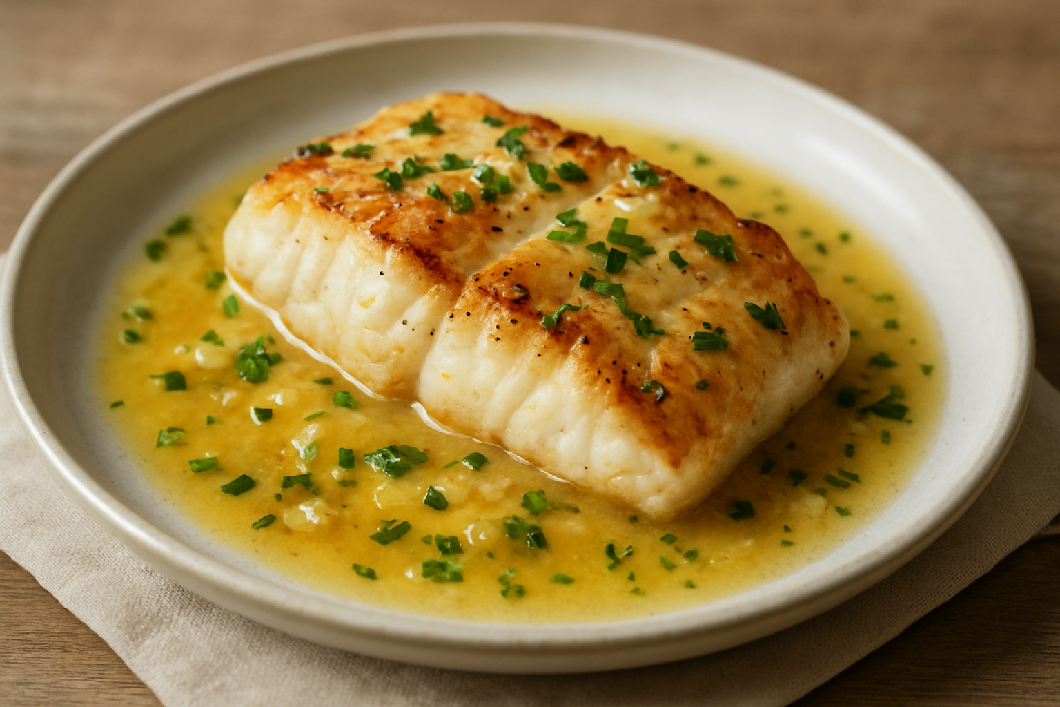 Pan-Seared Cod with Lemon Garlic Butter