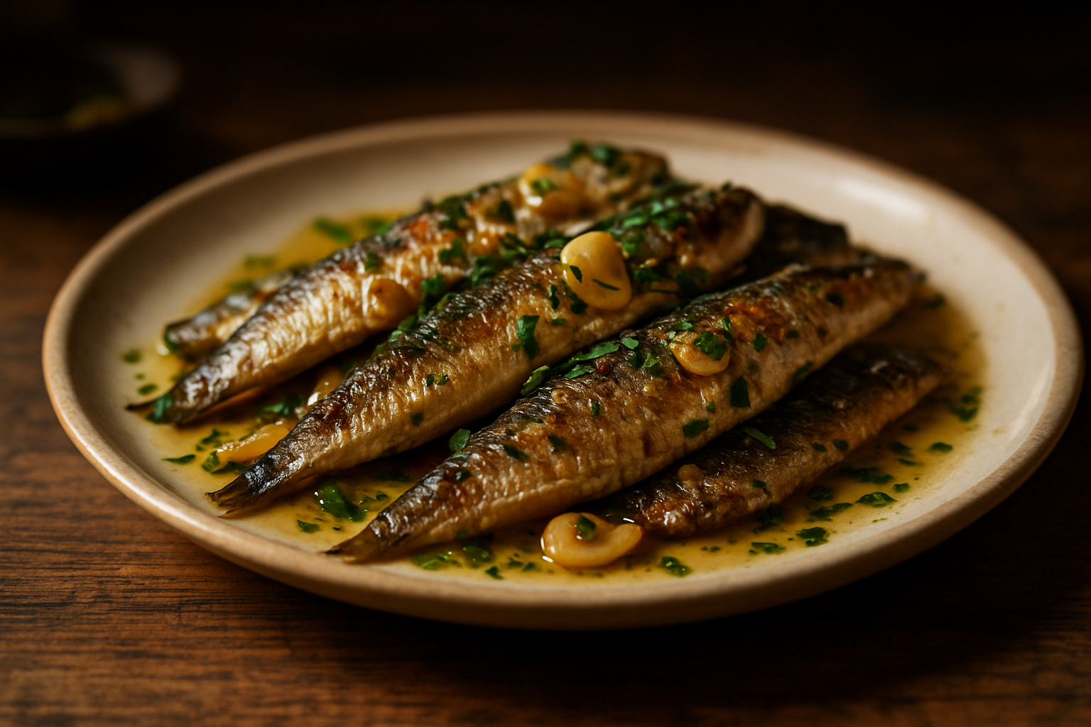 Pan-Seared Sardines with Garlic and Herbs