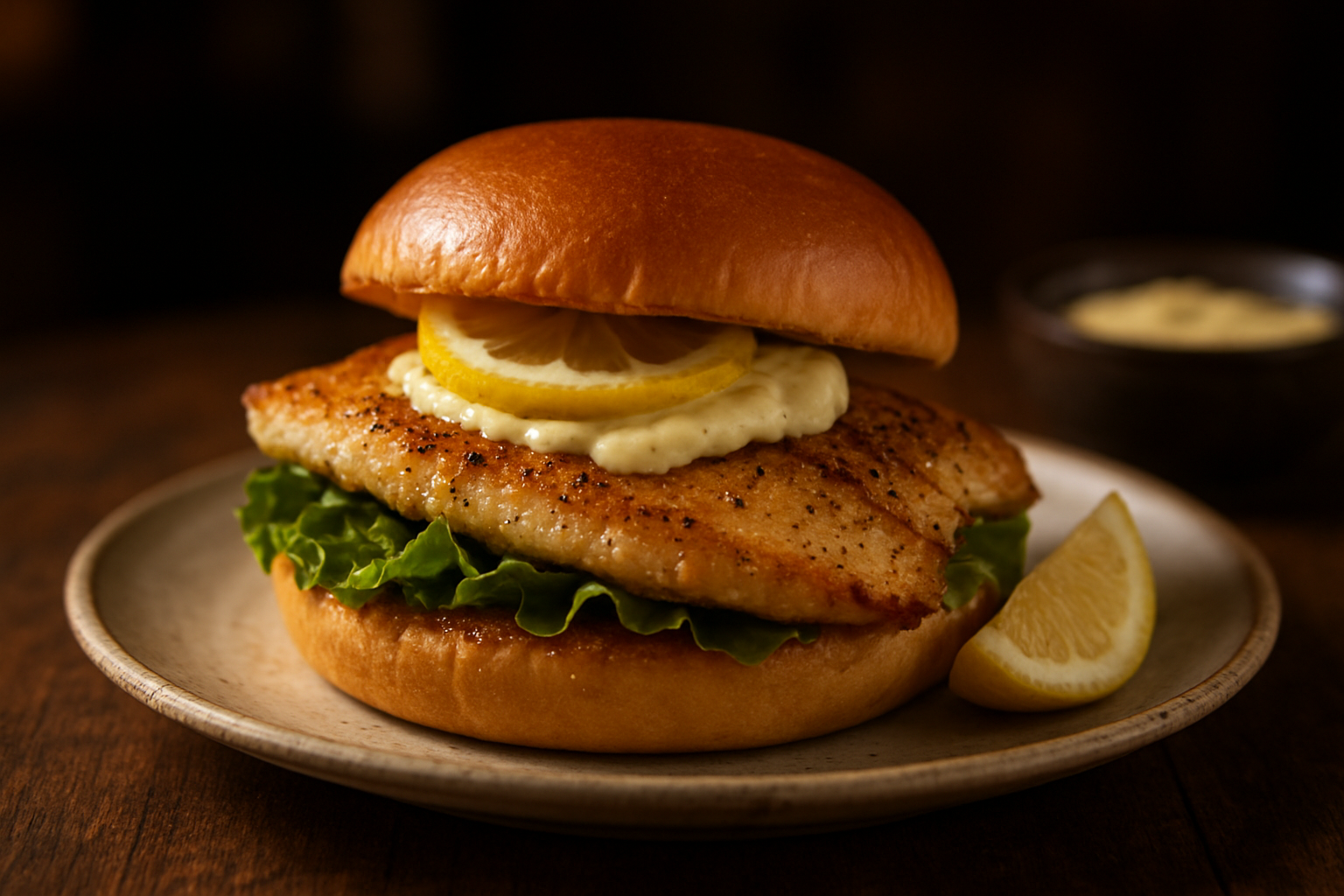 Pan-Seared Sole Sandwich with Lemon Aioli