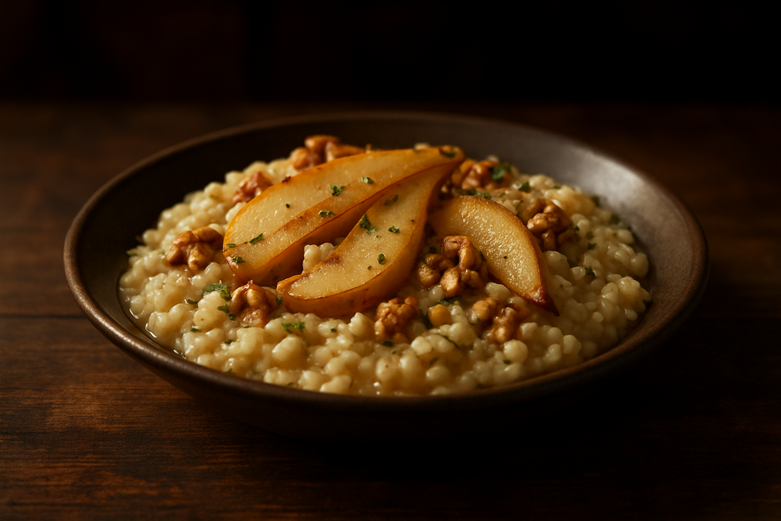 Pear, Walnut & Cheese Risotto