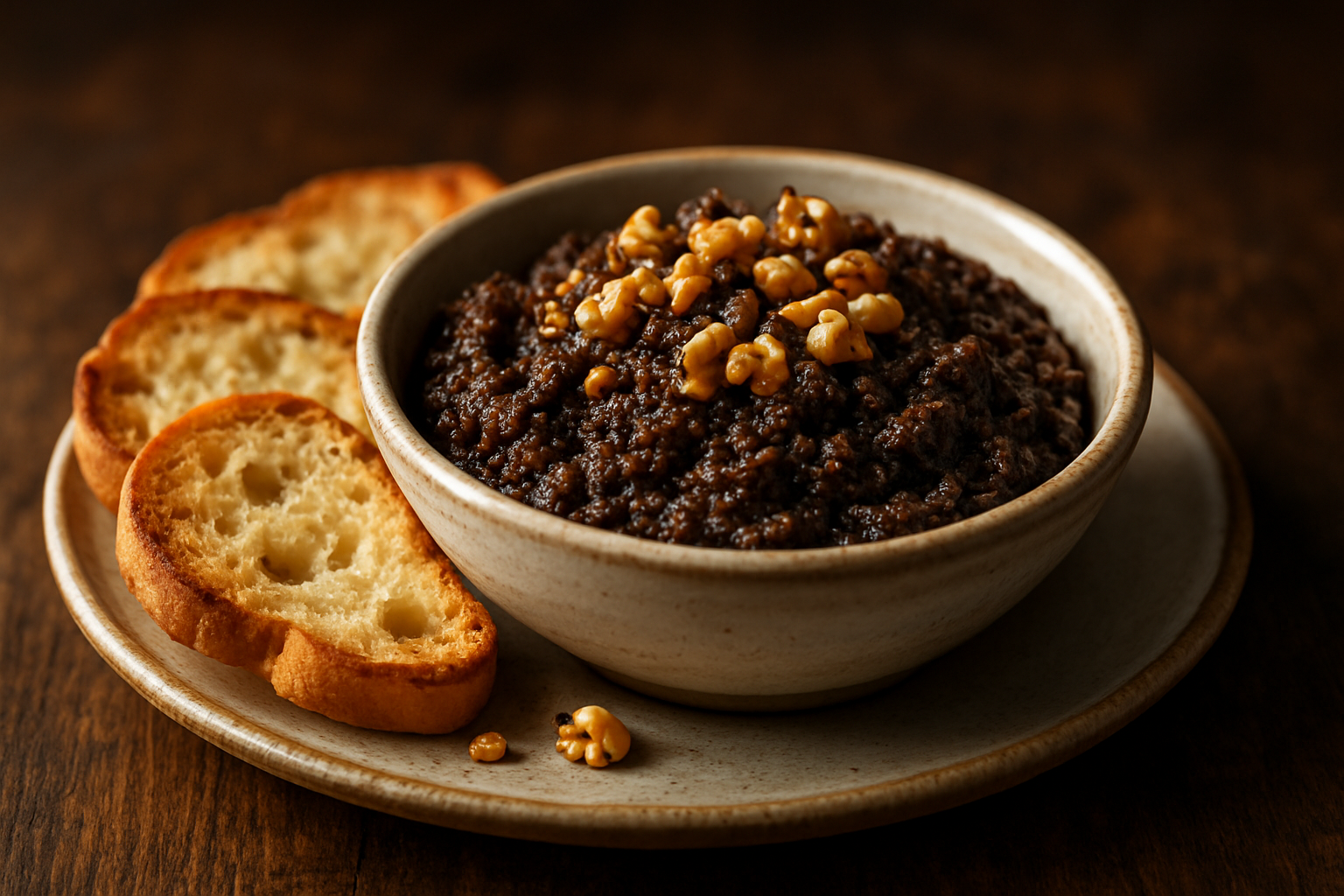 Provençal Olive Tapenade with Toasted Walnuts