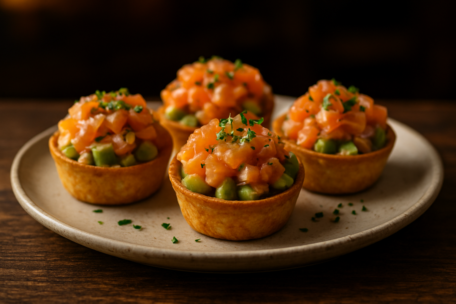 Salmon Avocado Tartare Cups