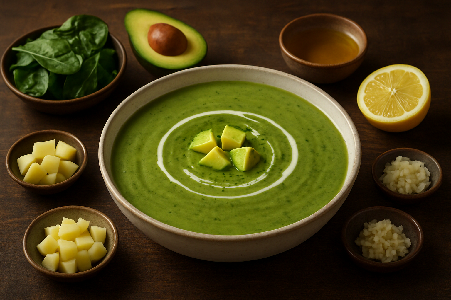 Silky Spinach & Avocado Soup