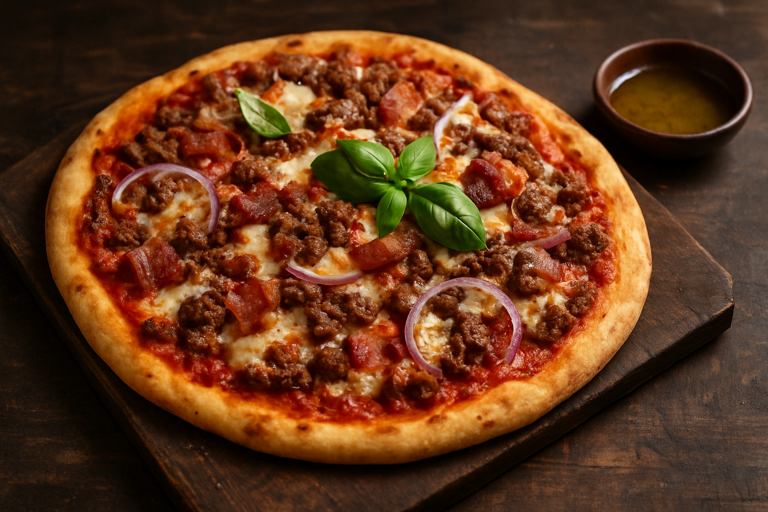 Smoky Beef & Bacon Flatbread Pizza