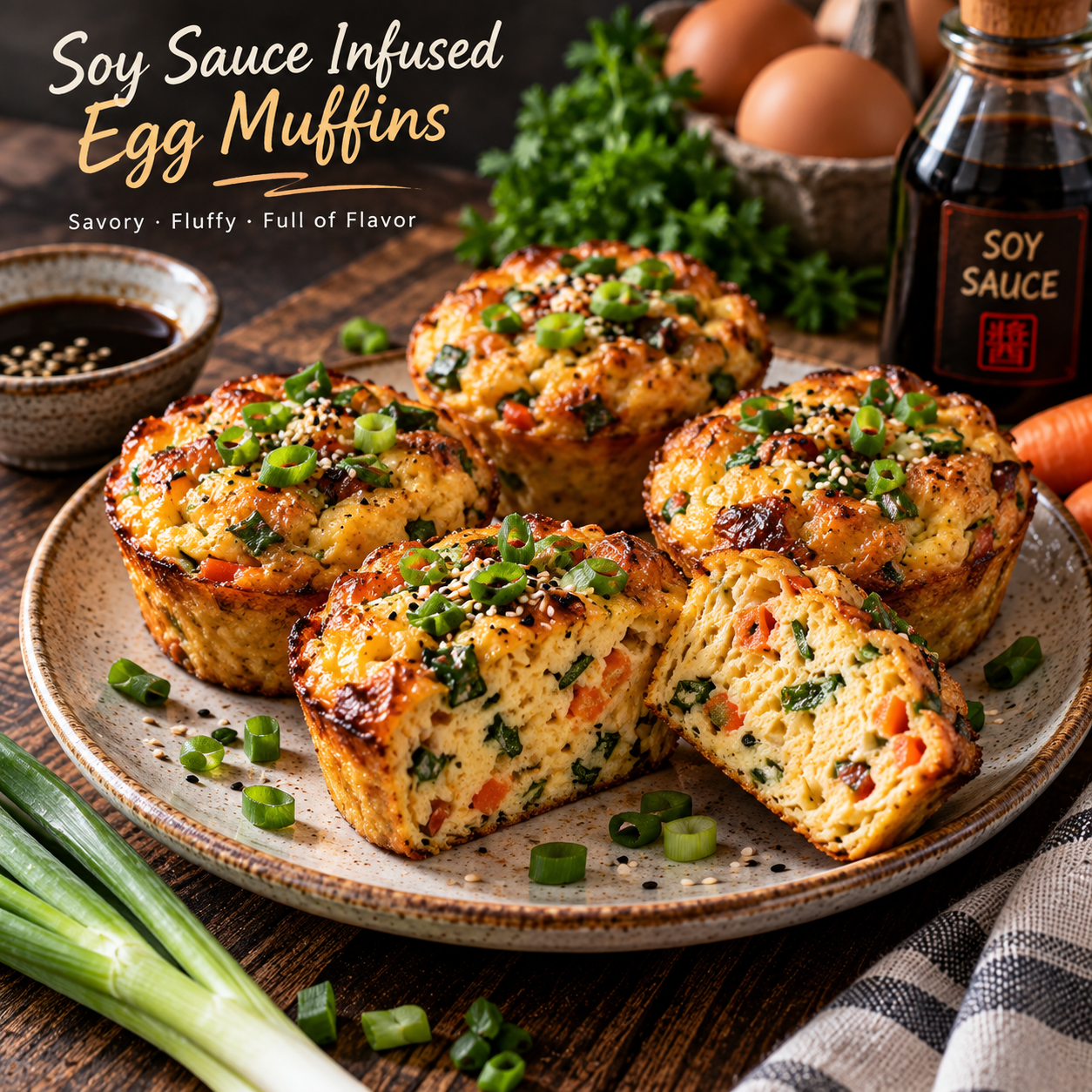 Soy Sauce Infused Egg Muffins