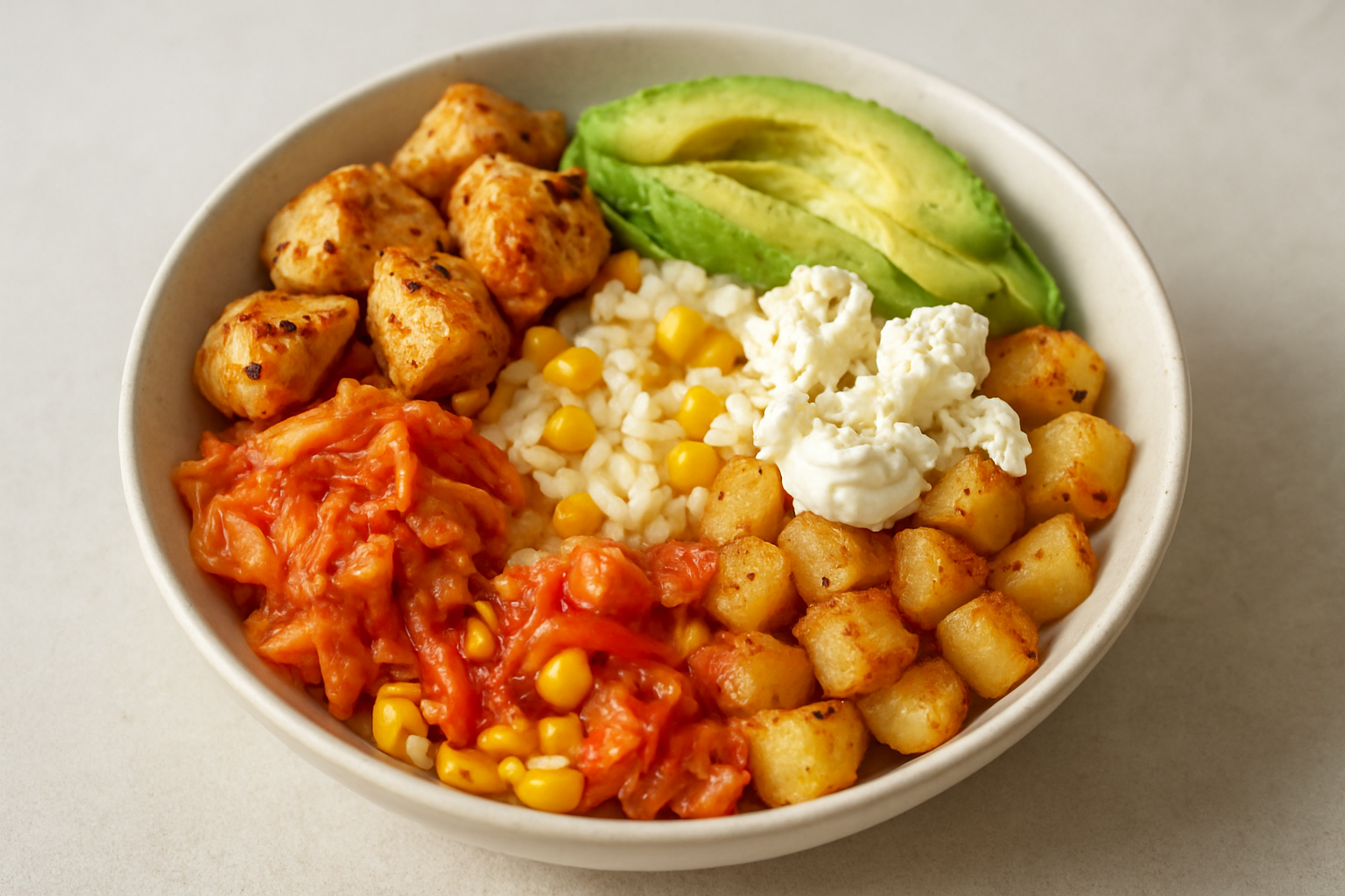 Spicy Chicken and Avocado Breakfast Bowl