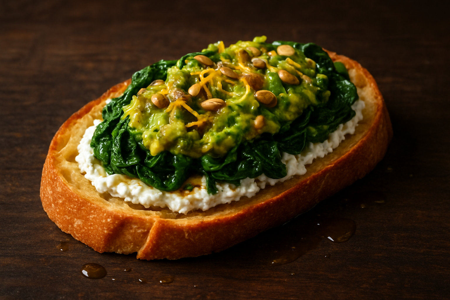 Spinach & Avocado Crostini with Lemon Ricotta