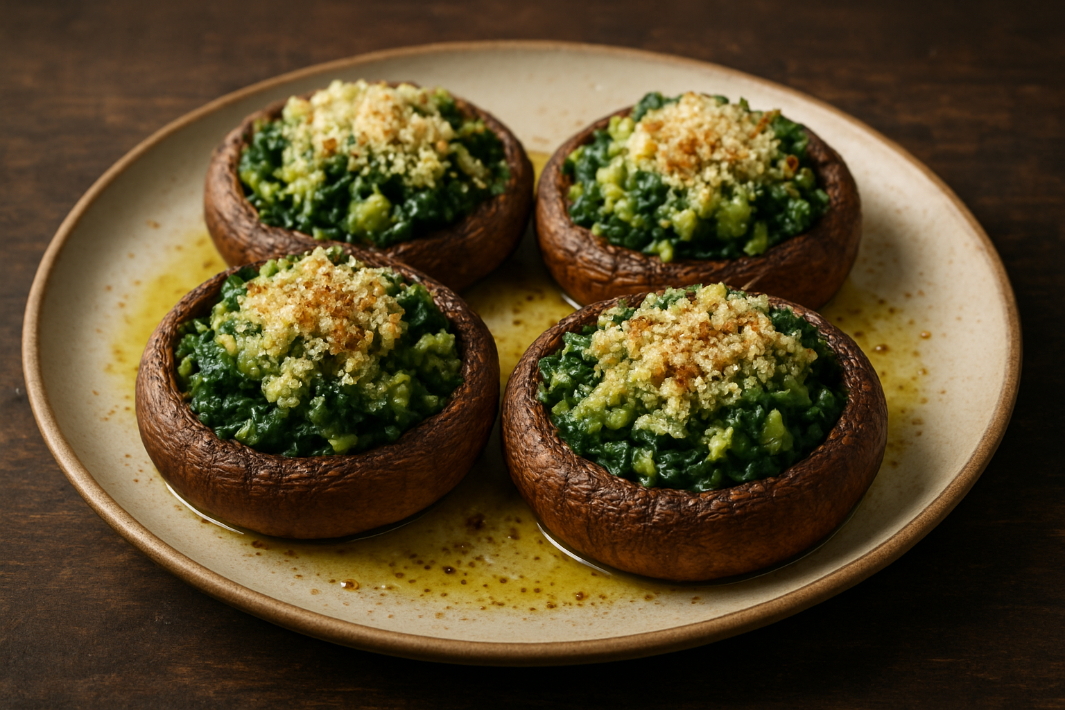 Spinach & Avocado Stuffed Mushrooms