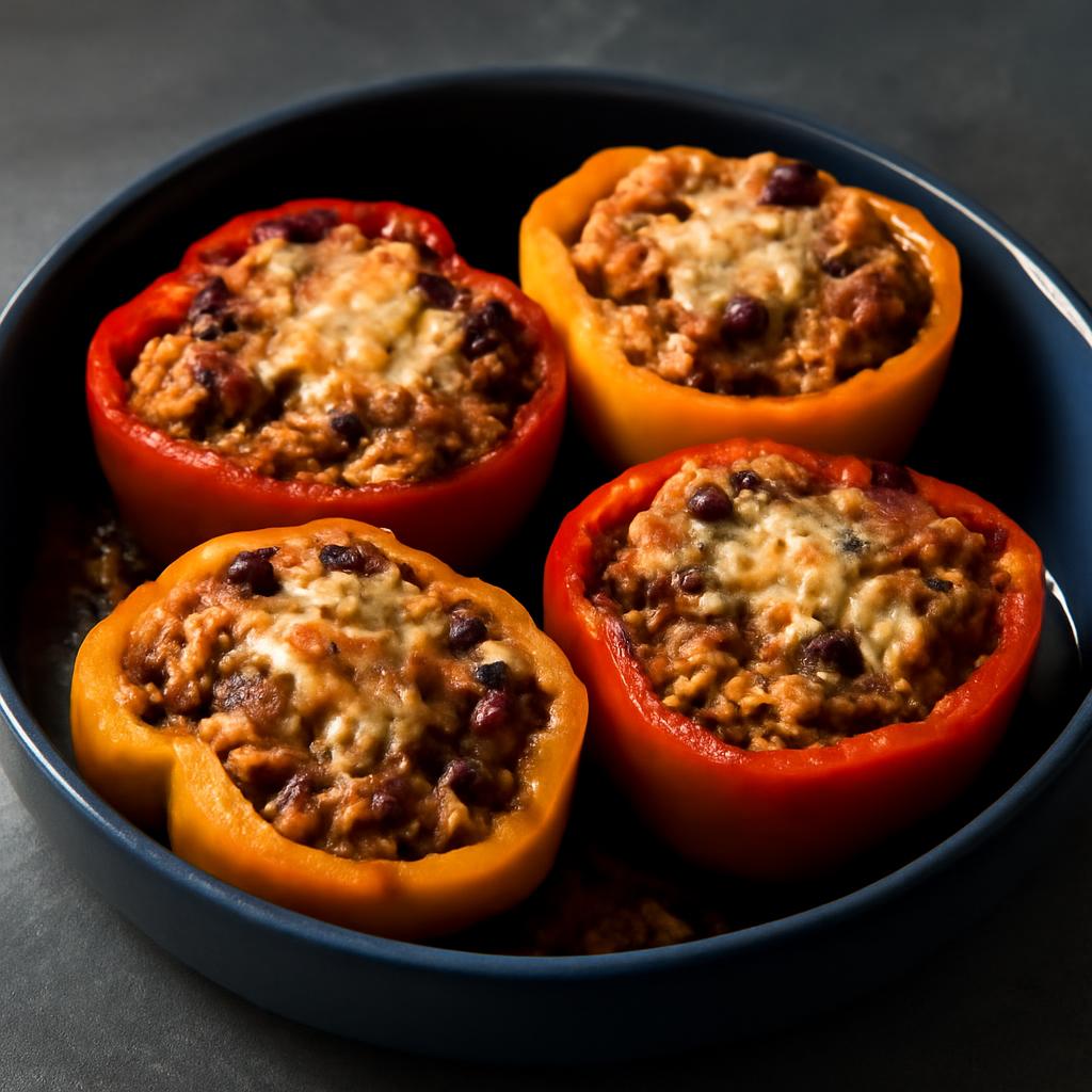 Stuffed Peppers with Rice & Beans