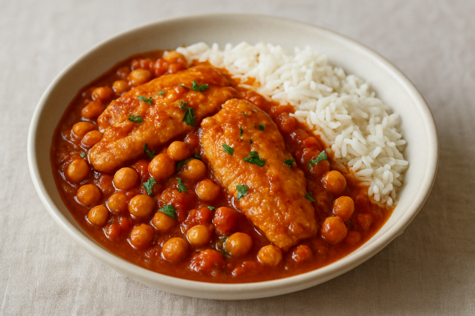 Tilapia and Chickpea Stew with Rice