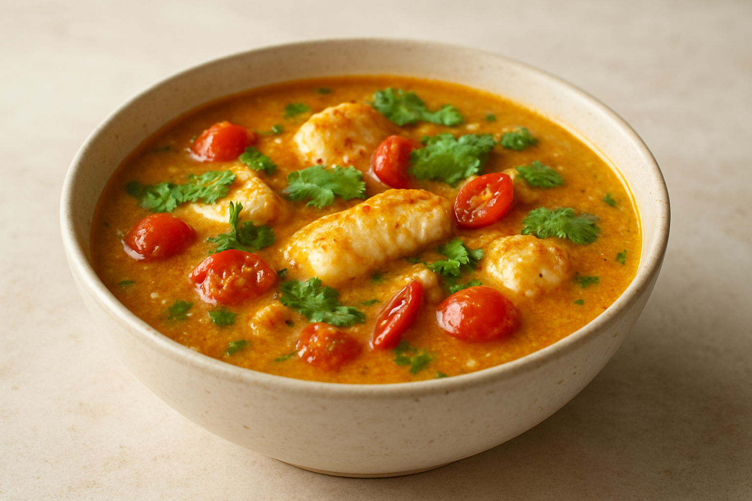 Tilapia Coconut Curry Soup