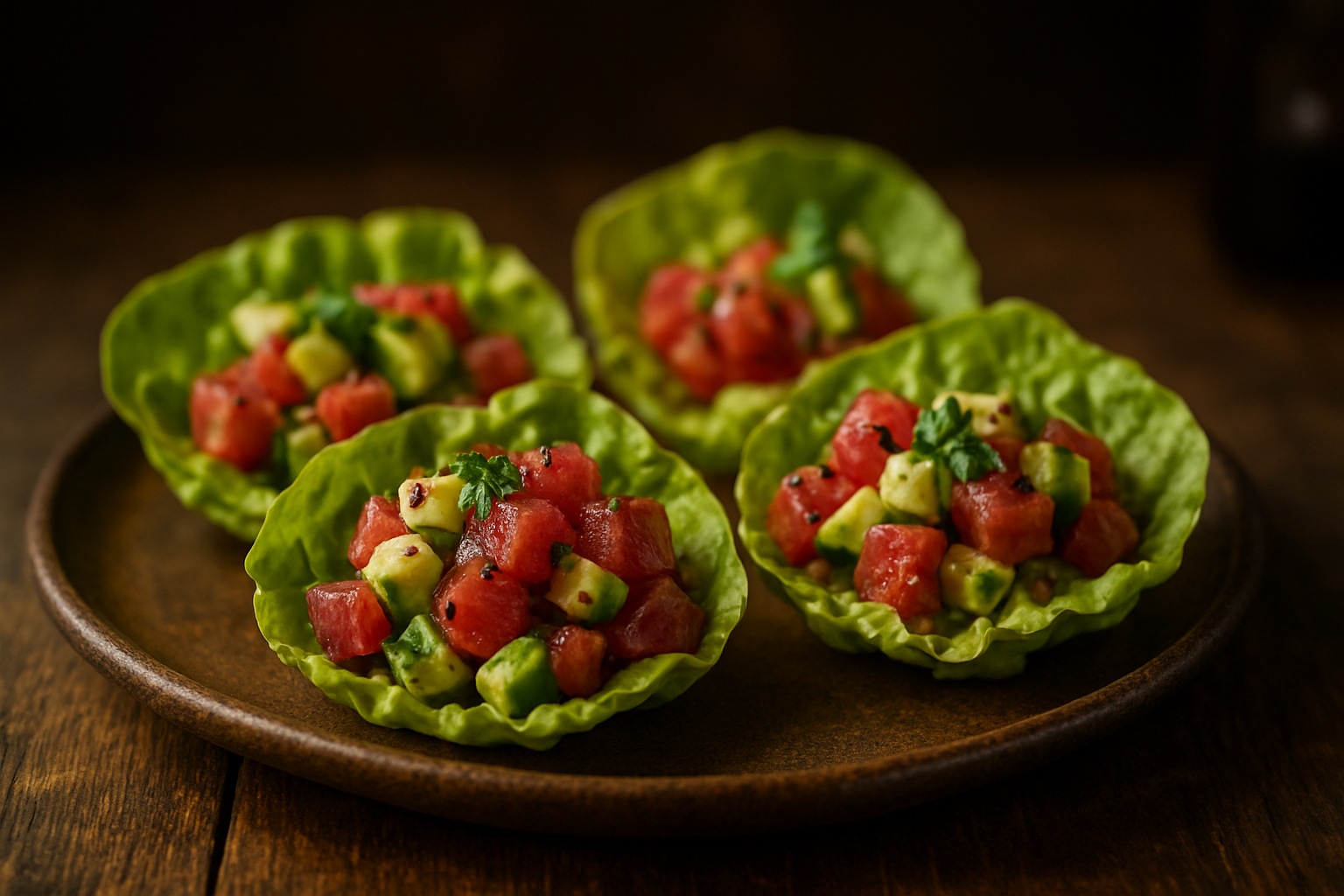 Tuna and Avocado Lettuce Cups