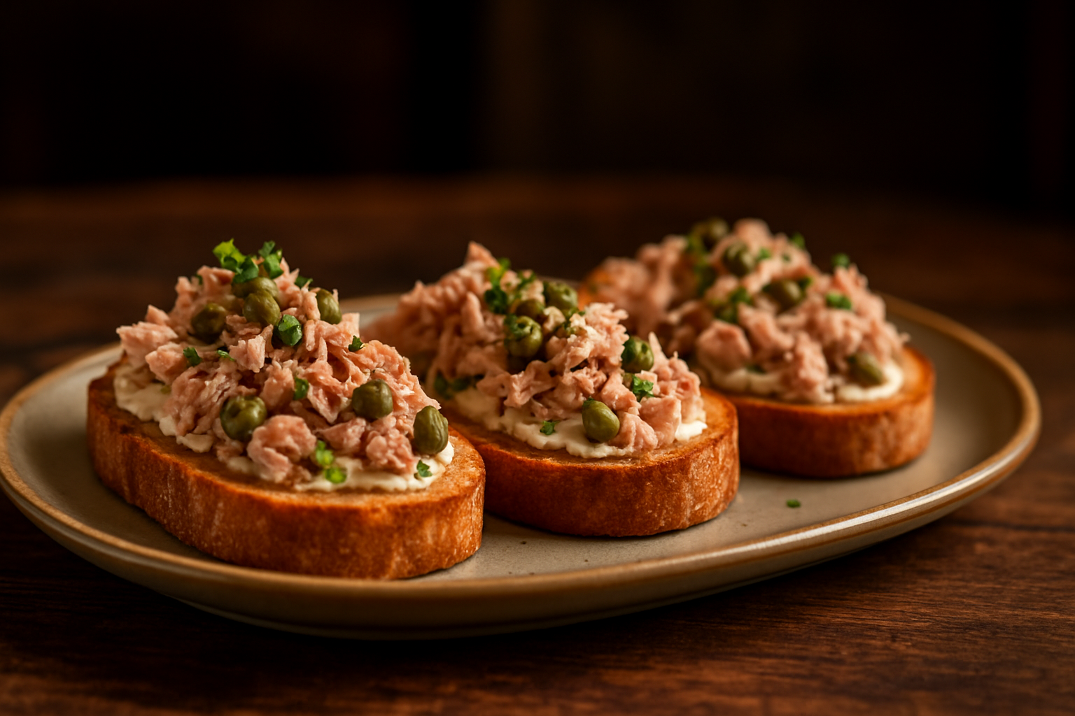 Tuna and Caper Crostini