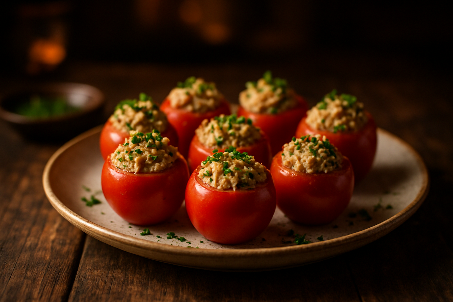 Tuna and Herb Stuffed Cherry Tomatoes