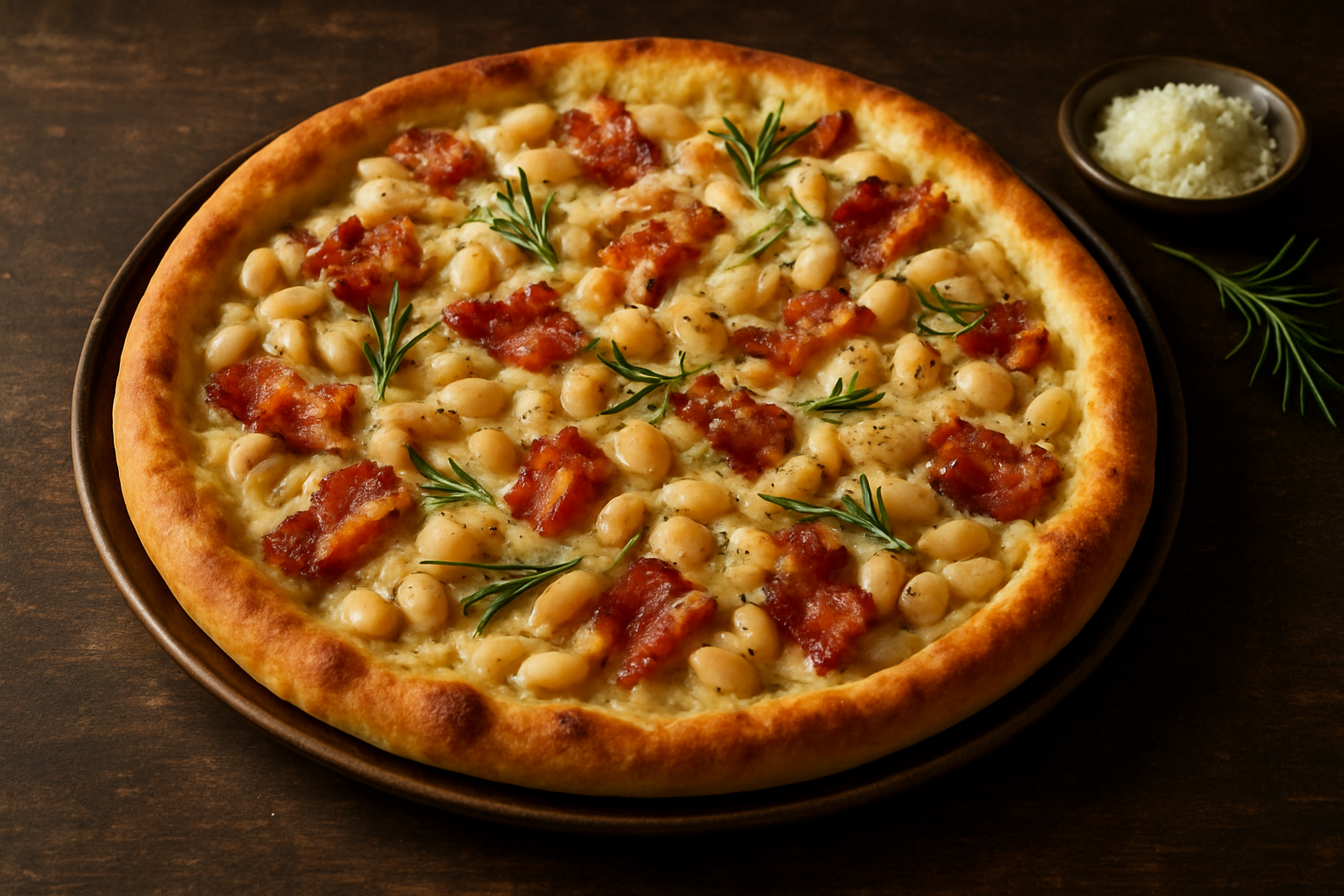 White Bean & Bacon Rosemary Pizza