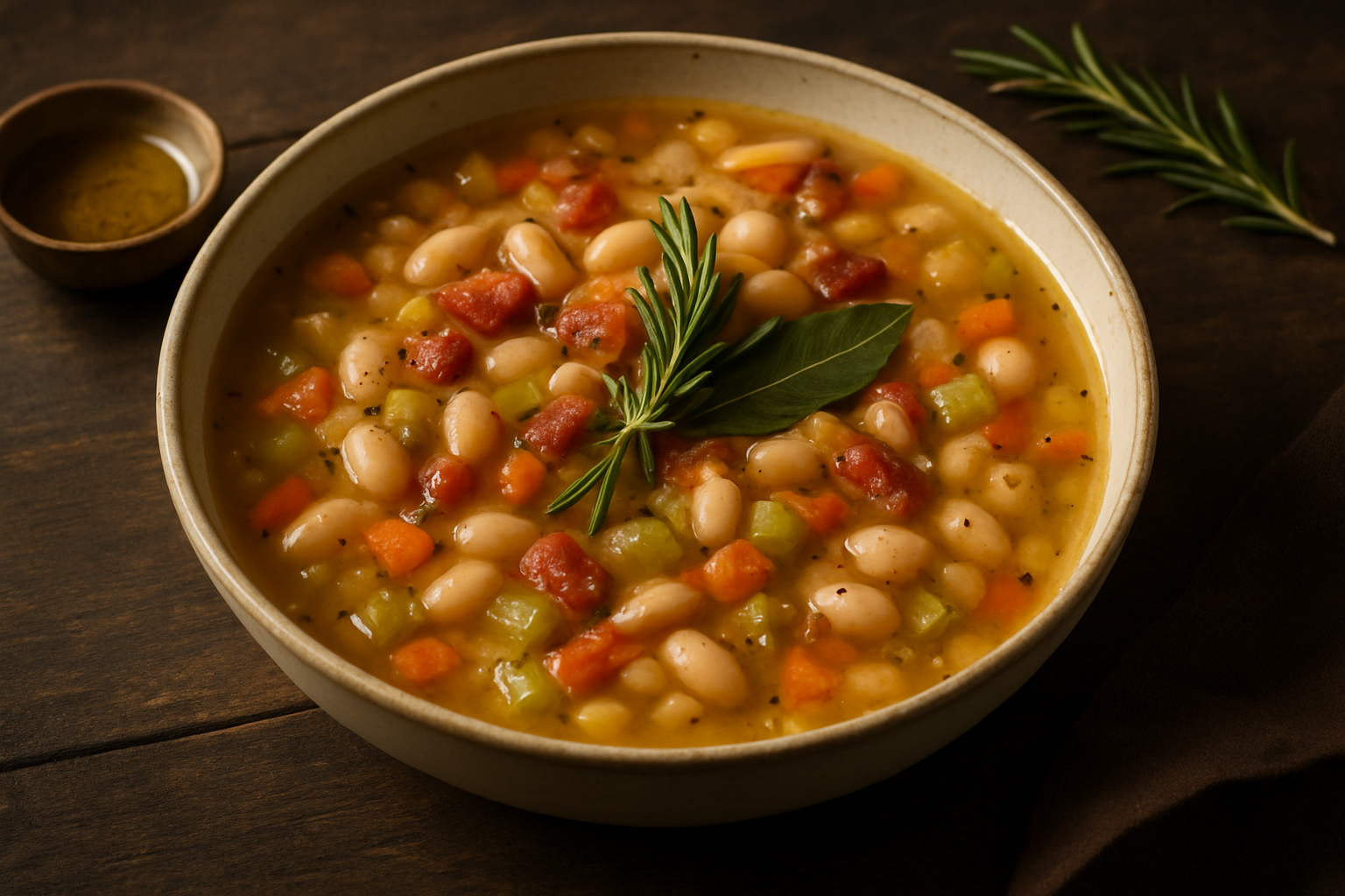 White Bean & Bacon Soup with Rosemary