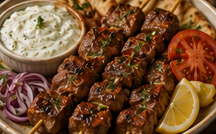 Lamb Souvlaki Plate