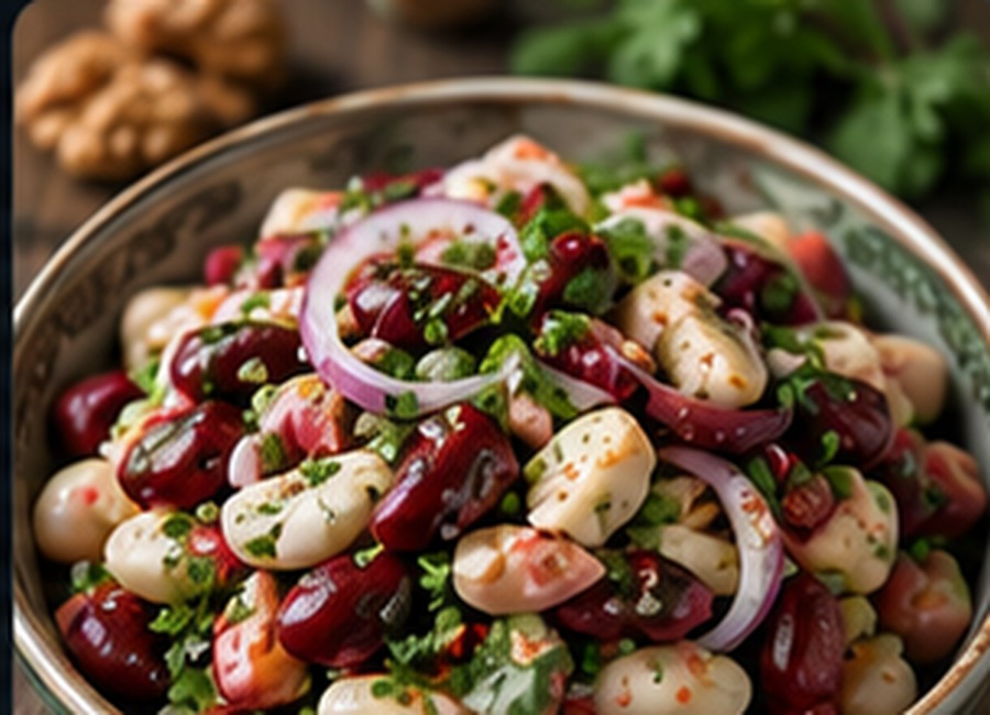 Moldovan Bean Garlic Salad