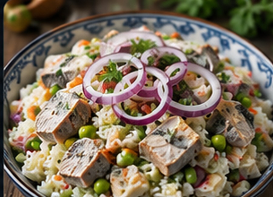 Saury Rice Salad