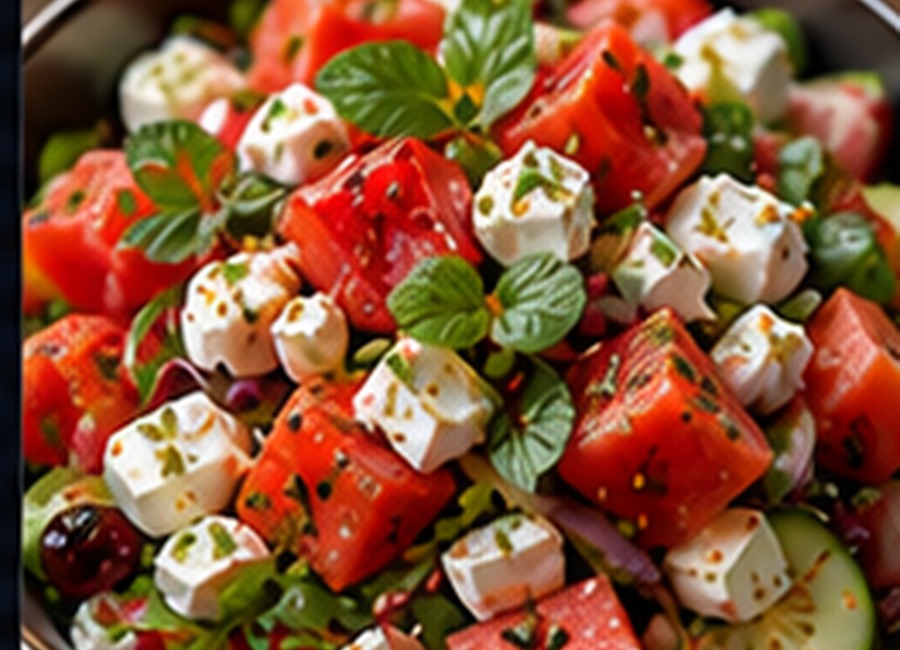 Watermelon Feta Mint Salad