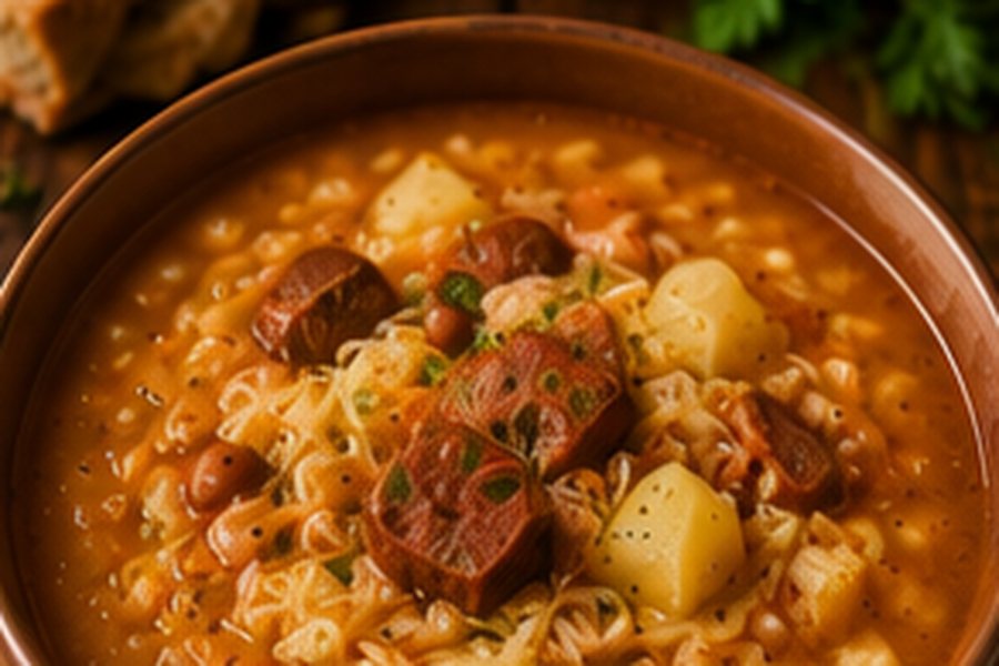 Slovenian Sauerkraut Bean Soup