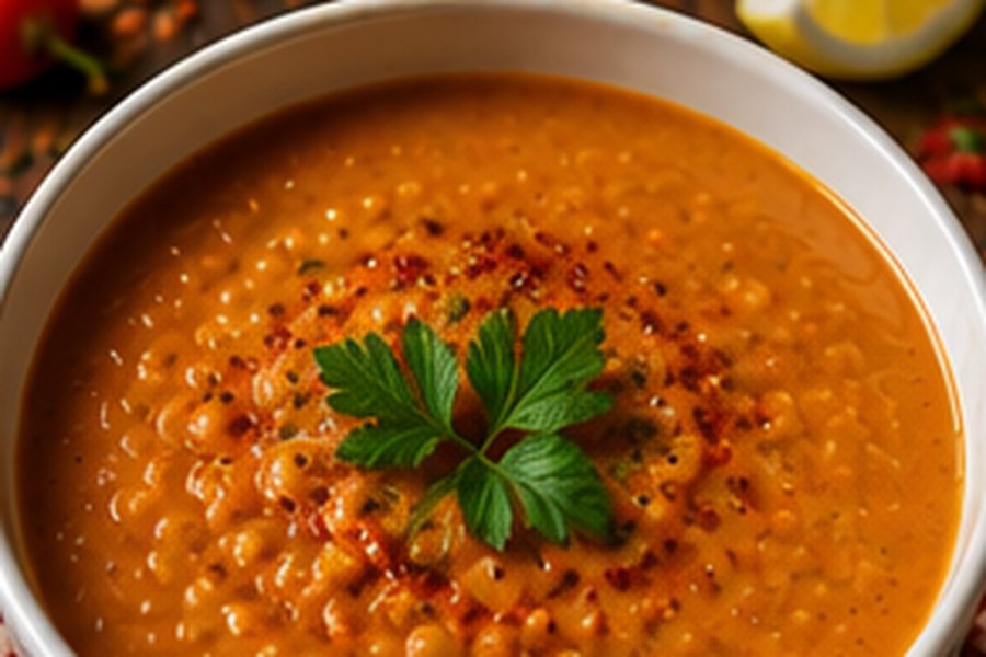 Turkish Red Lentil Bulgur Soup